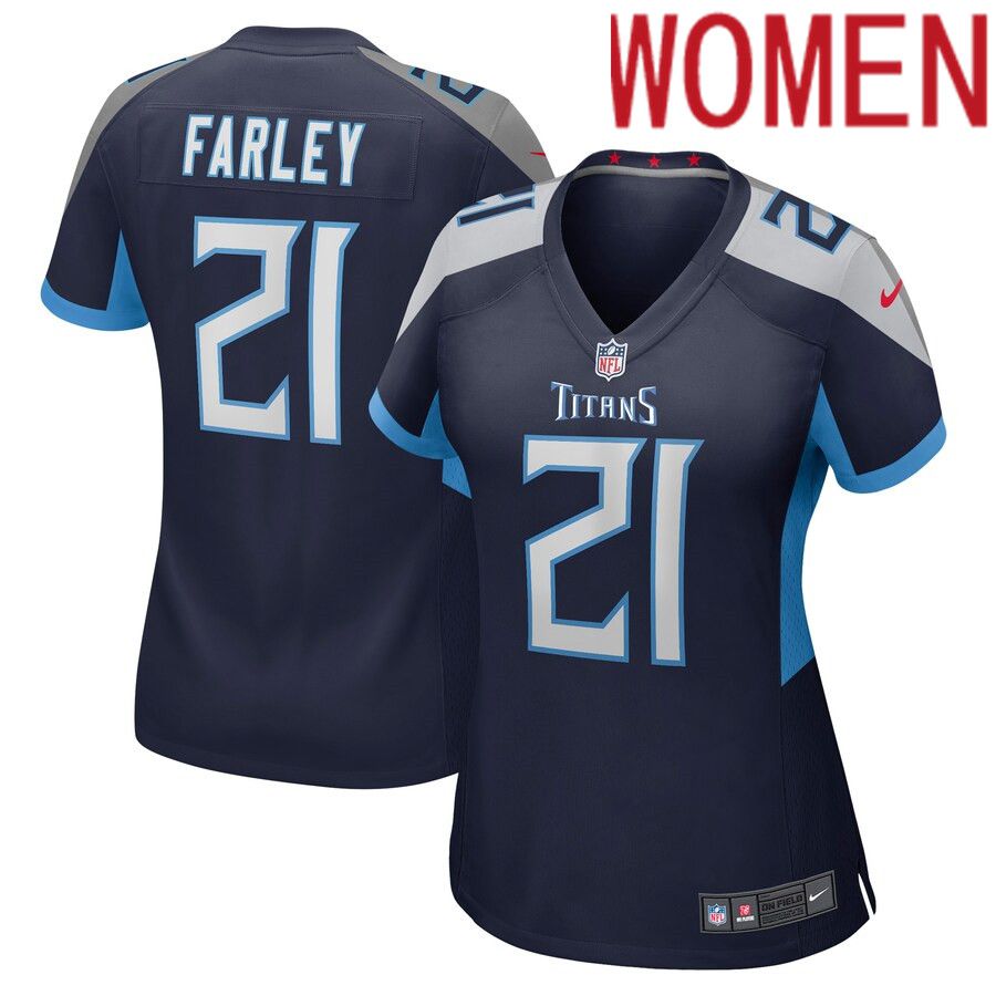 Women Tennessee Titans 21 Matthias Farley Nike Navy Game NFL Jersey